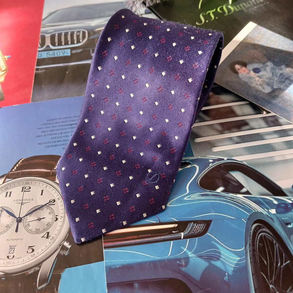 에스 티 듀퐁 실크 퍼플 패턴 넥타이 8.6cm A+등급 A19528
 상품이미지4