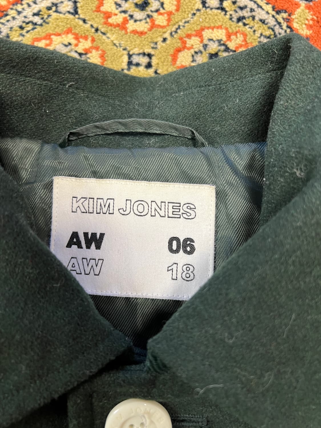 [L] 킴존스 X GU 콜라보 울 블렌디드 워크 코트 자켓 그린 상품이미지3