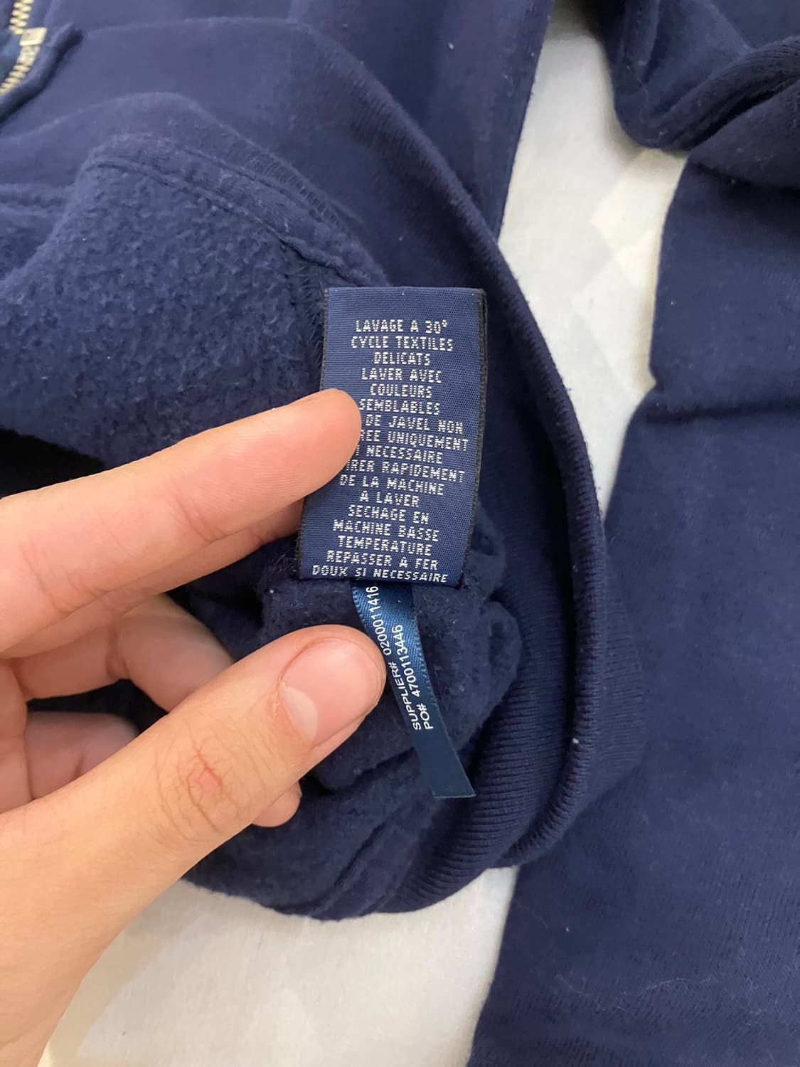 폴로 랄프로렌 딱붙핏 빅포니 후드집업 네이비 상품이미지6