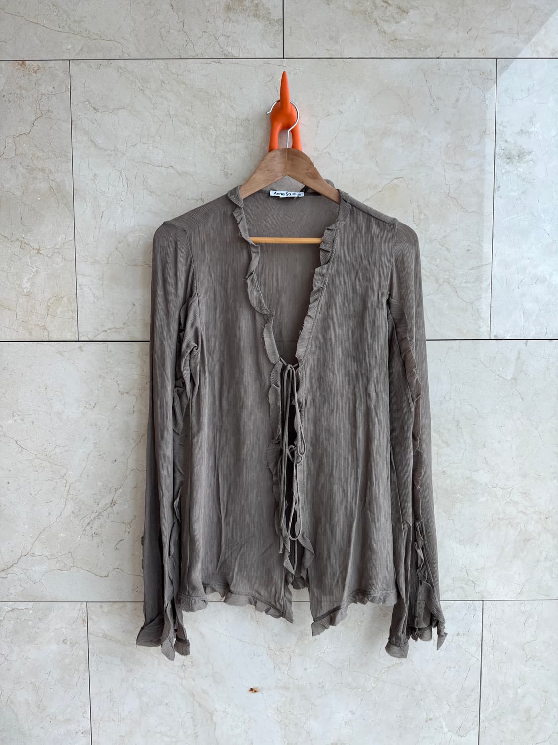 아크네스튜디오 보헤미안 프릴 블라우스 셔츠 34 새상품 브라운 상품이미지3