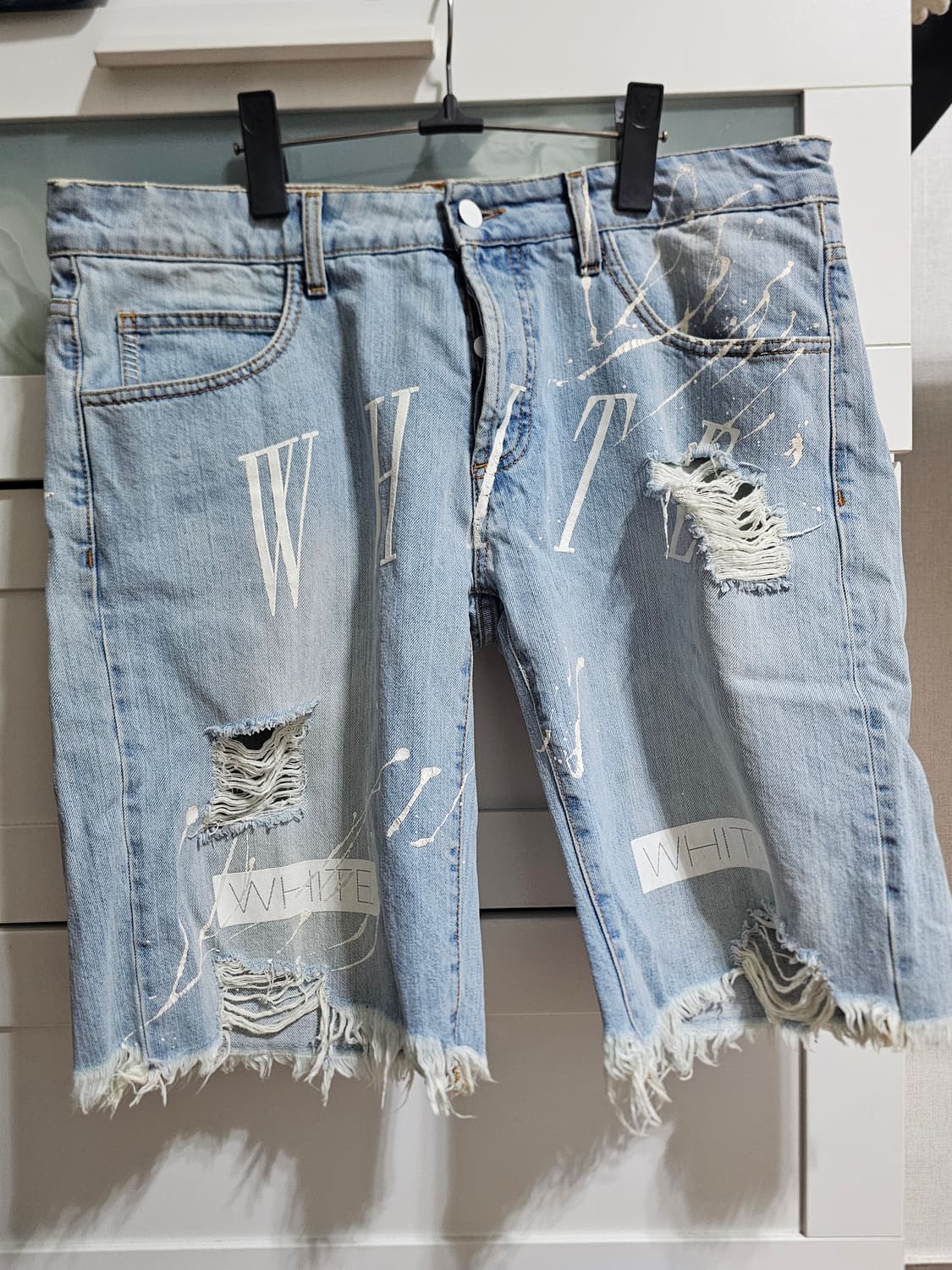 오프화이트 연청 숏팬츠 반바지 33 상품이미지1