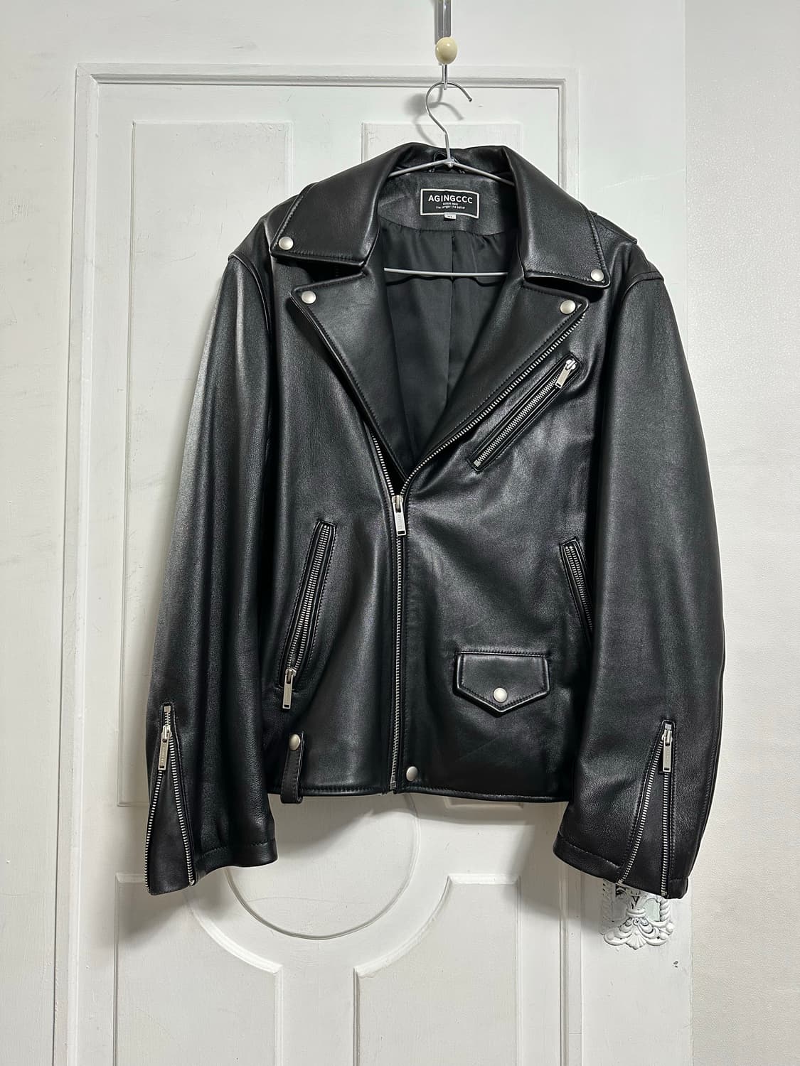 에이징씨씨씨 램스킨 라이더자켓 상품이미지1