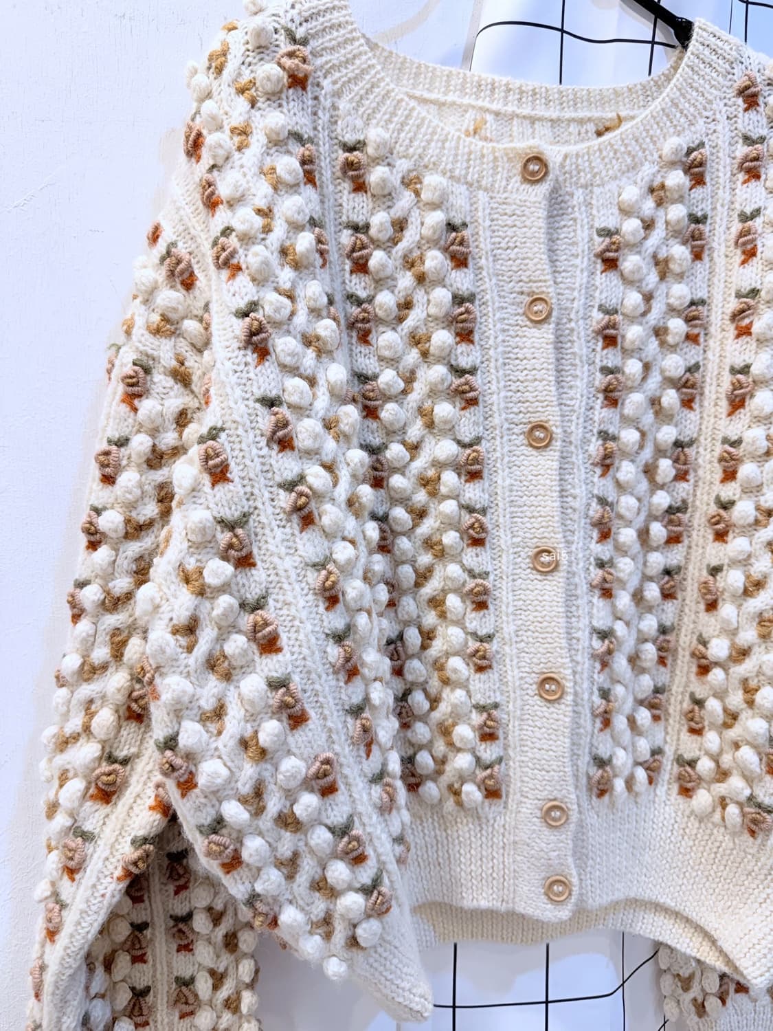 빈티지 자수 폼폼 가디건 상품이미지3