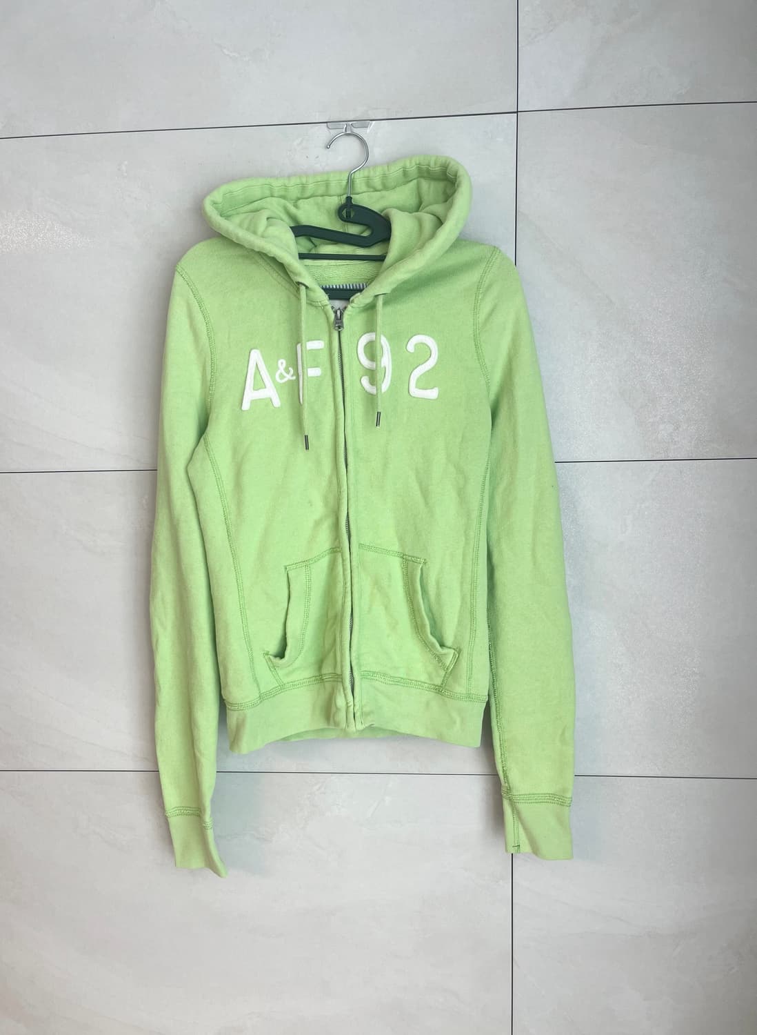 아베크롬비 A&F 스펠로고 후드집업 그린 [S]  상품이미지3