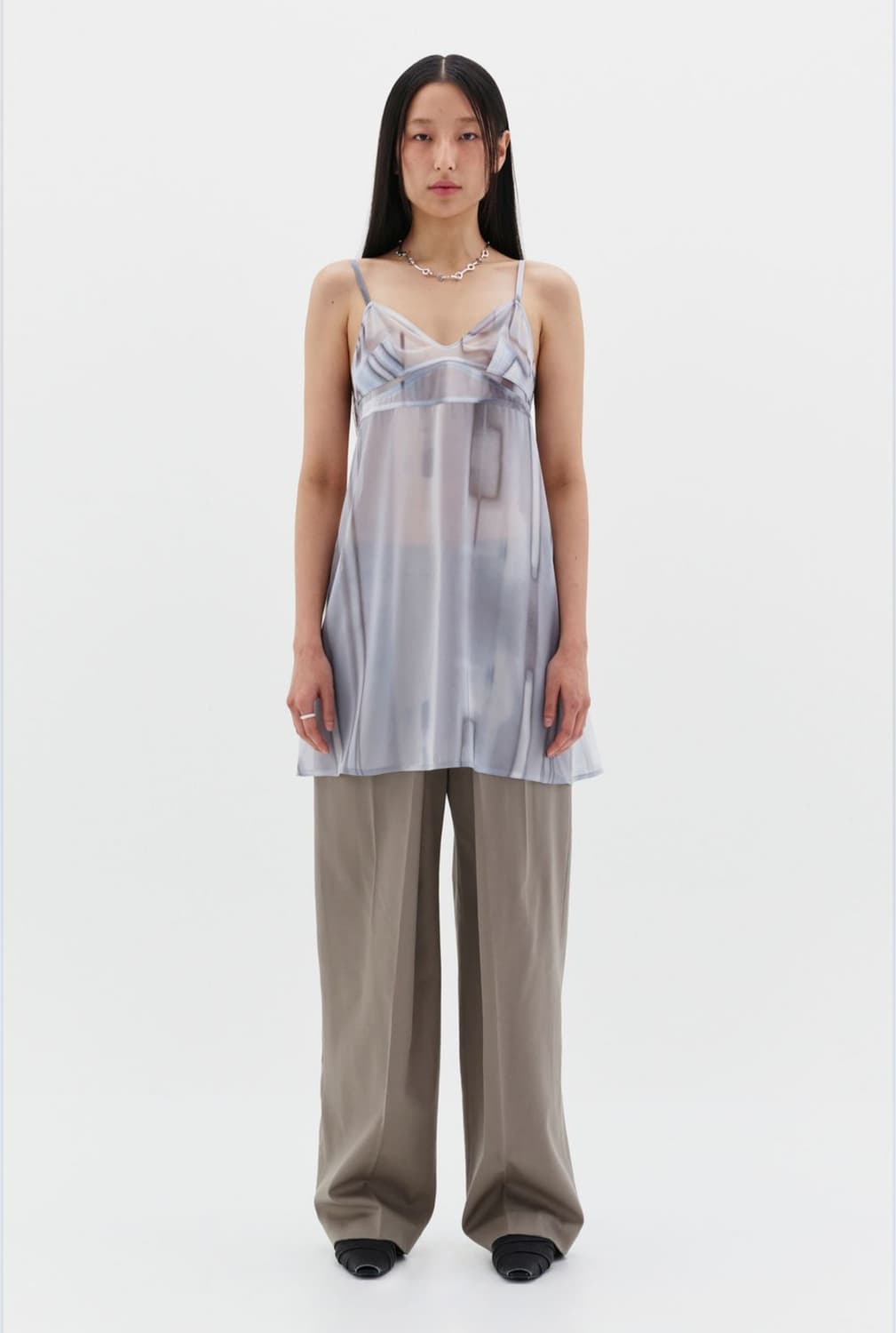 LOW CLASSIC 로우클래식 시스루 스티치 원피스 상품이미지1