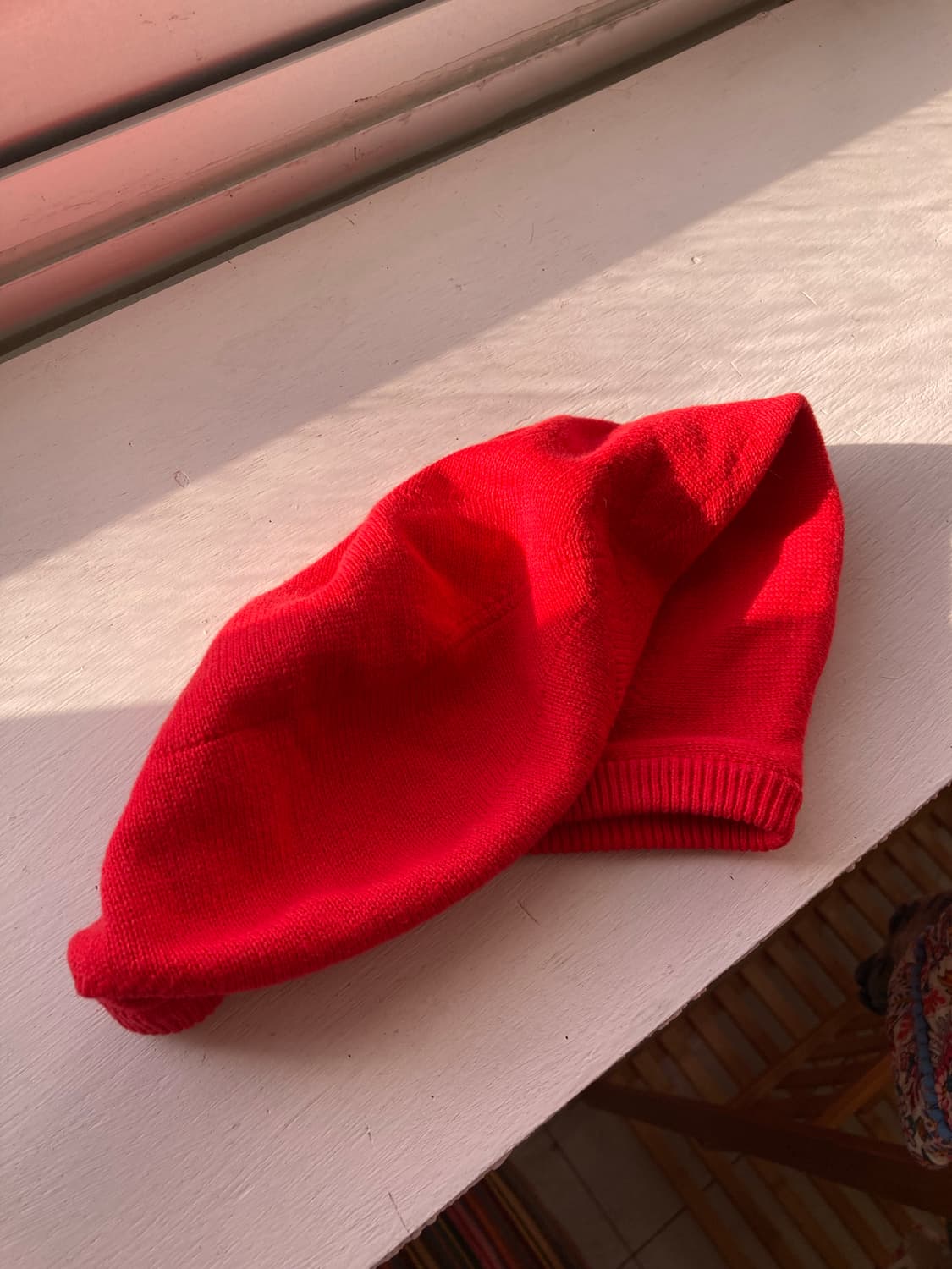 100% 코튼 레드 니트 헌팅캡 상품이미지4