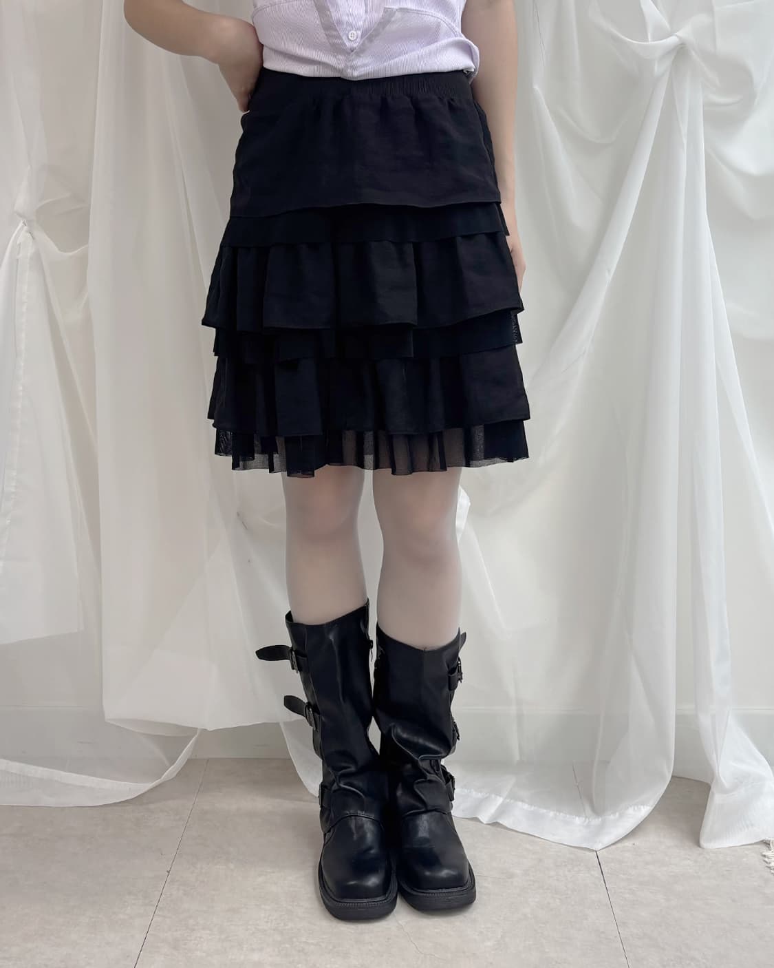 brique tiered banding skirt 상품이미지7