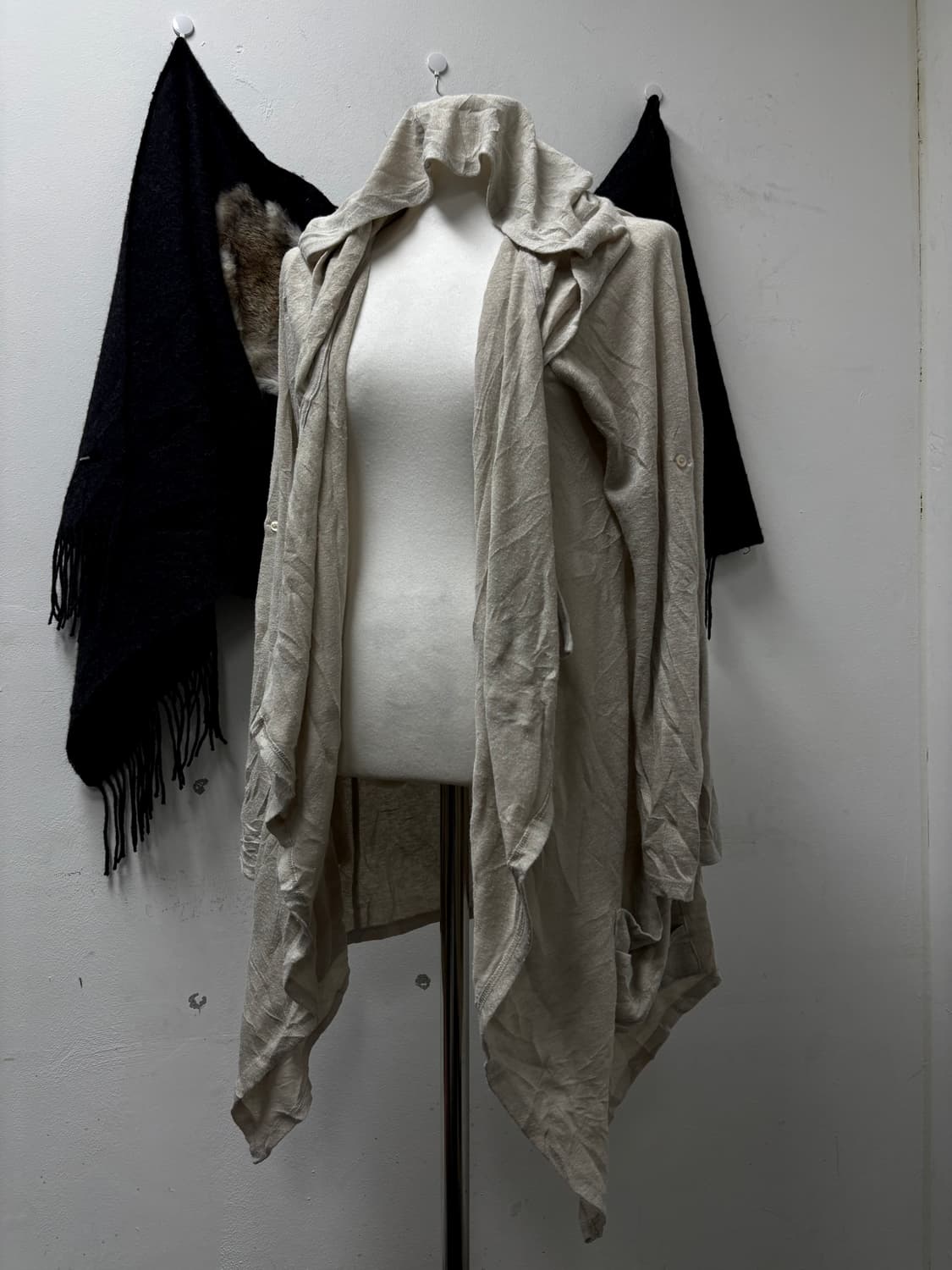 “Vintage”Draped Hoodie Cardigan 상품이미지3