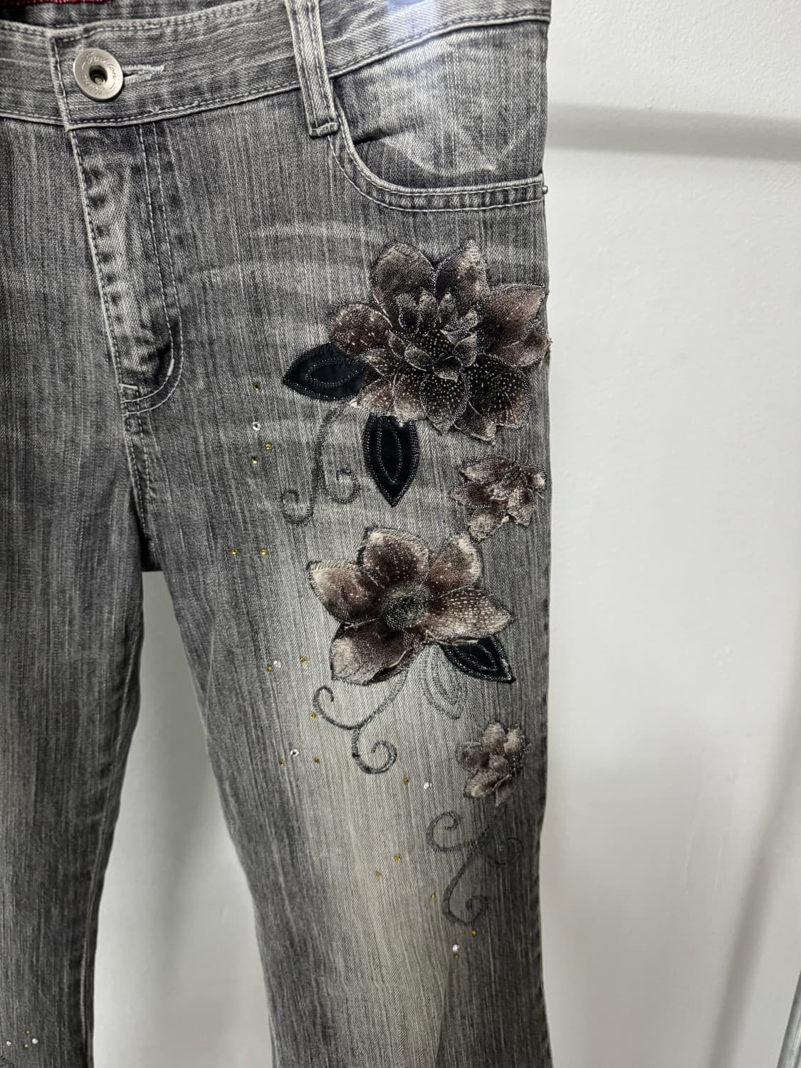 플라워 패턴 워시드 팬츠 상품이미지3