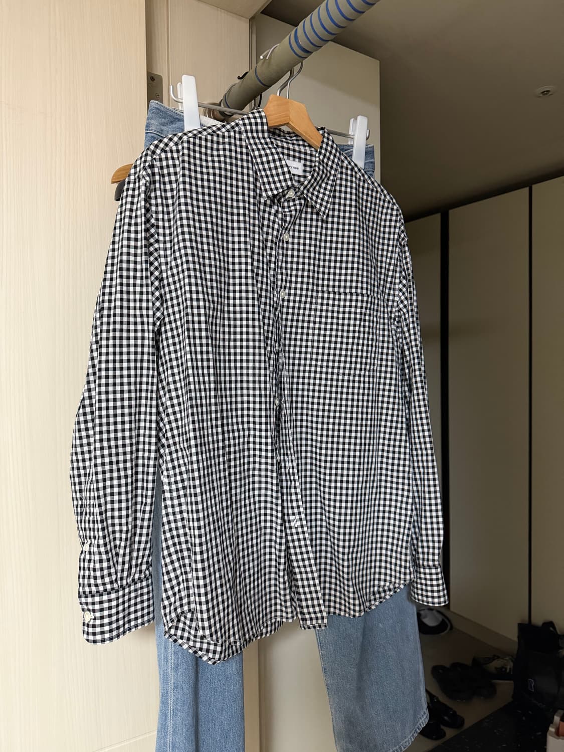 스테디에브리웨어 깅엄체크셔츠 블랙 2 상품이미지1