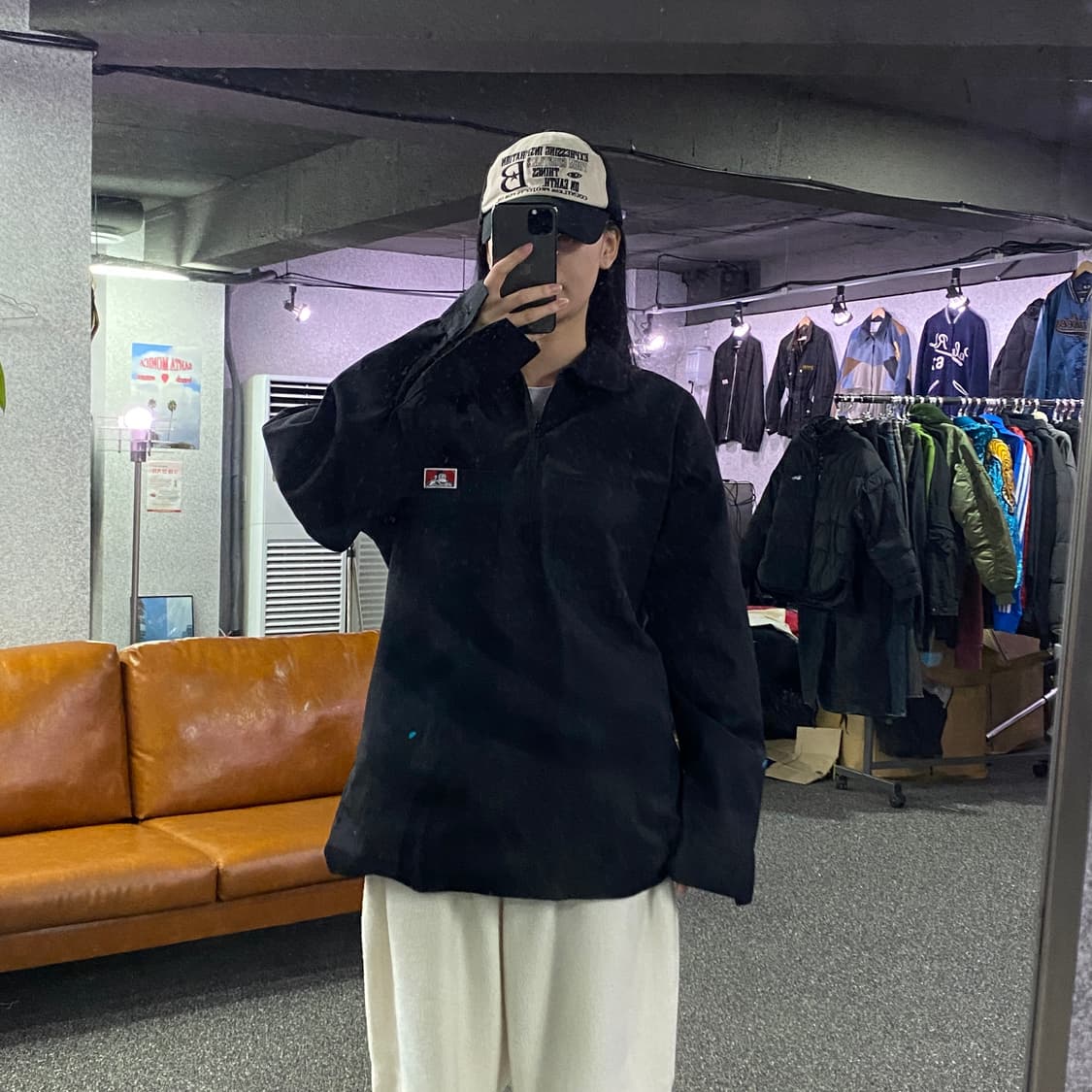 벤데이비스 포켓 블랙 반집업 워크 셔츠B3123 상품이미지1