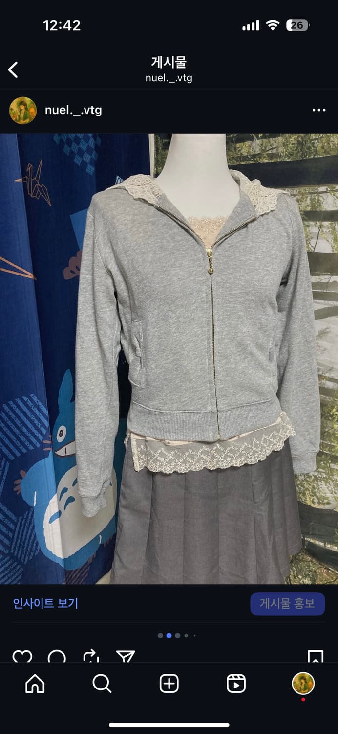 빈티지 얼스뮤직 레이스 후드집업 상품이미지2