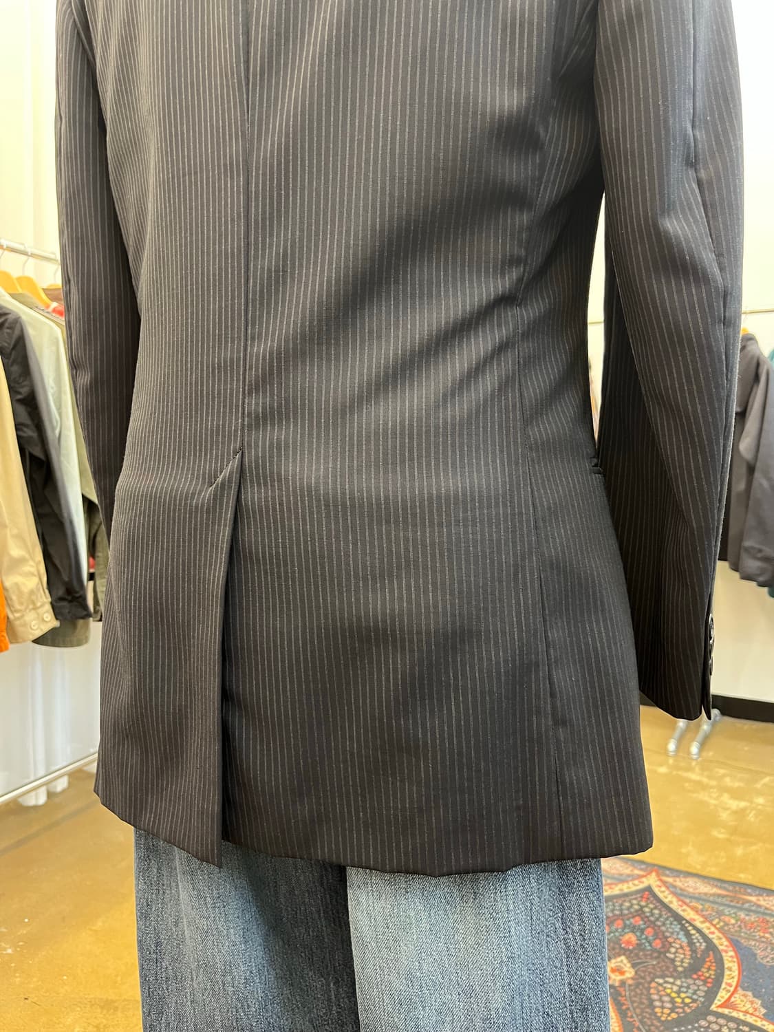 브룩스 브라더스 스트라이프 테일러드 자켓 블랙 상품이미지7