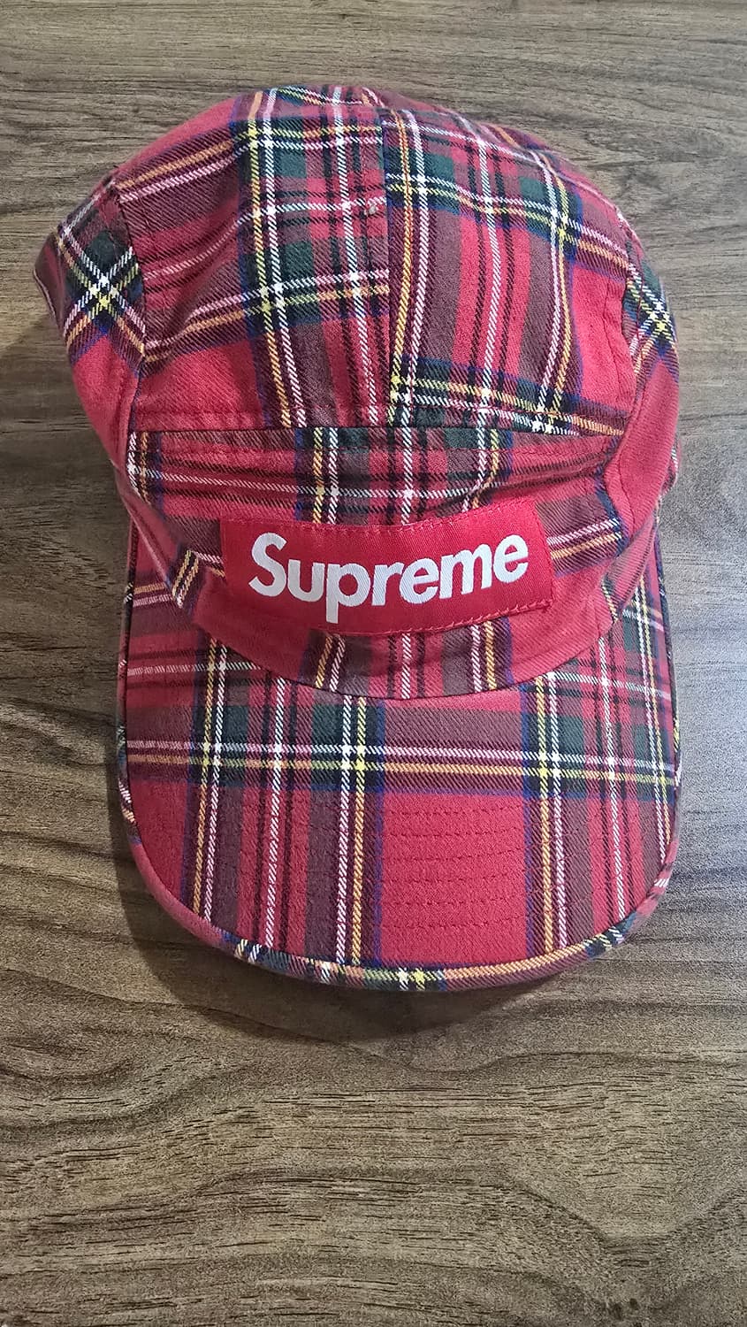 슈프림 워시드 치노 트윌 캠프캡 레드 타탄 - 20FW 상품이미지1