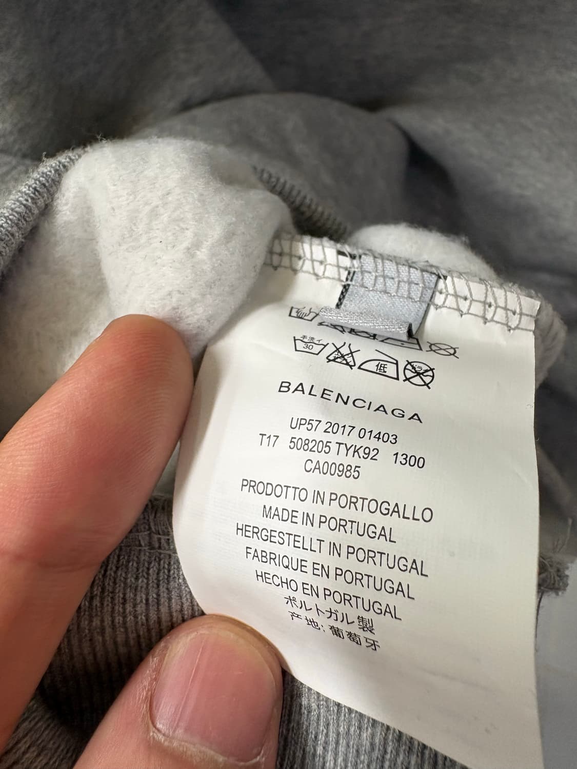 발렌시아가 웨이브 로고 후드티 그레이 상품이미지10