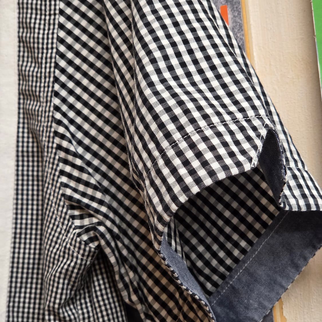 JPN 엑스라지 체크 배색 반팔 셔츠 상품이미지4