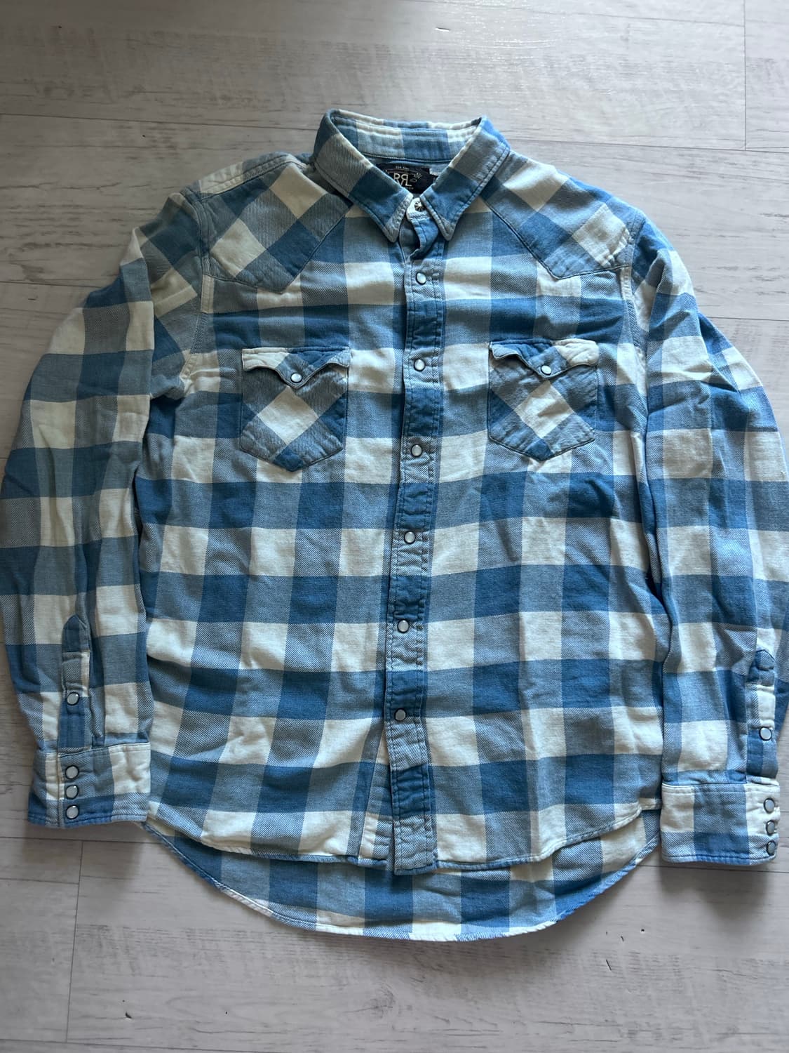 RRL 더블알엘 블루 웨스턴 버팔로 체크 셔츠  XL 상품이미지1
