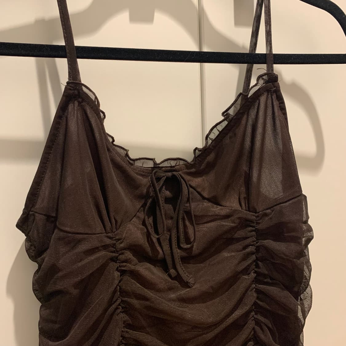 빈티지 셔링 쉬어 캐미탑 브라운 상품이미지4