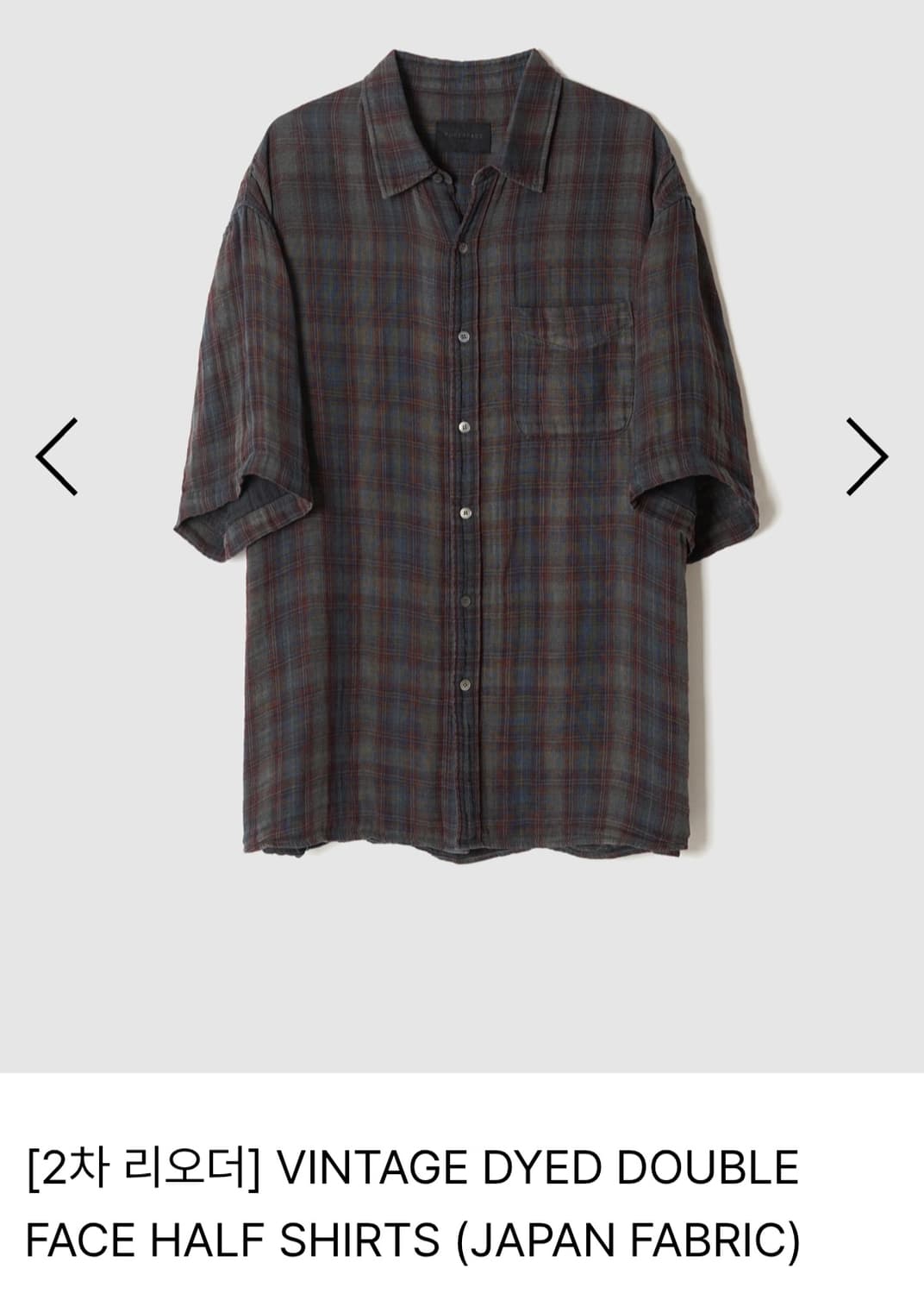 포커페이스 DOUBLE FACE HALF SHIRTS 48사이즈 상품이미지1