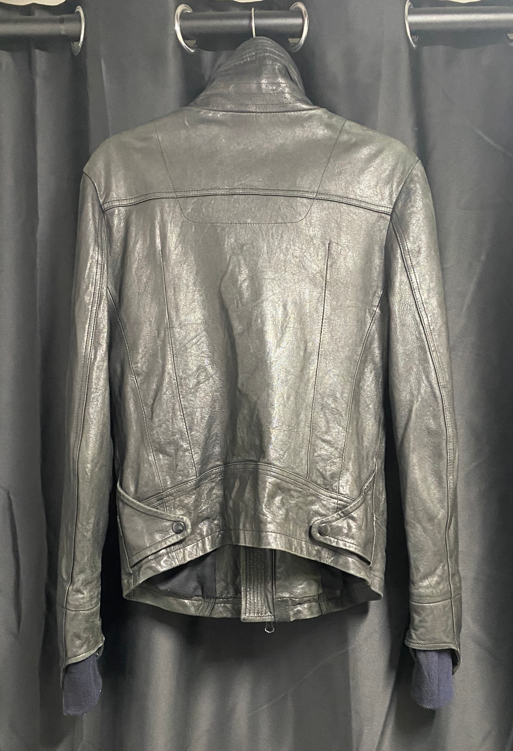 코데즈컴바인 하이넥 램스킨 레더 자켓 상품이미지2