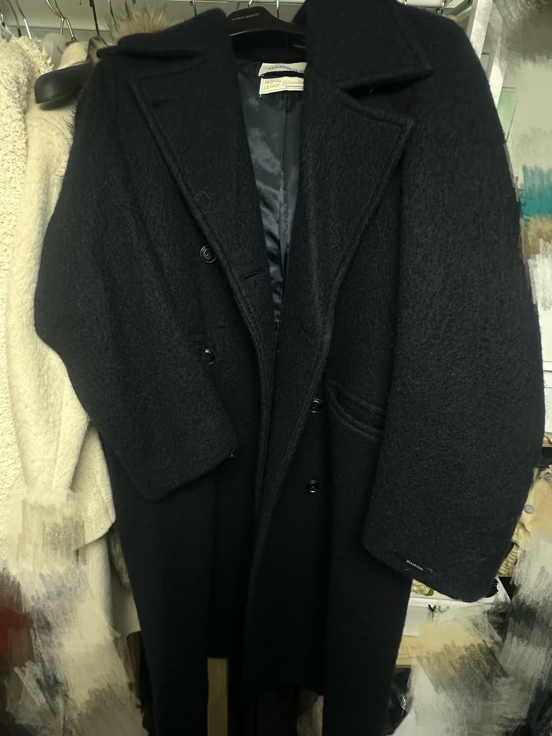 런던플랏 25fw 바닐라 오버사이즈 코트 네이비 (정가36만) 상품이미지3