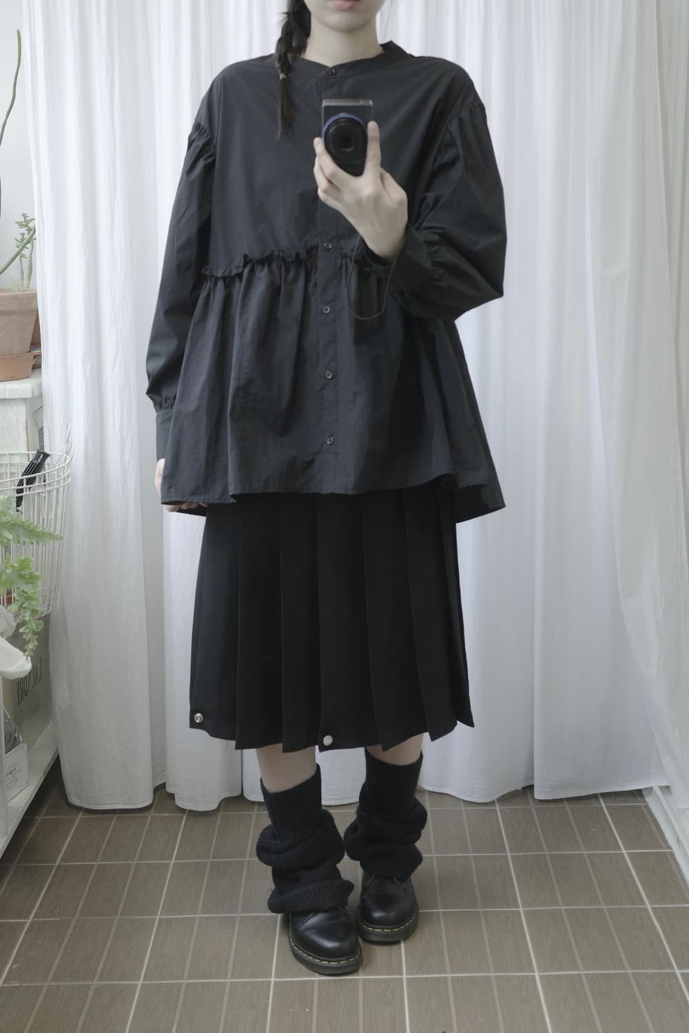 Black cancan frill blouse 상품이미지4