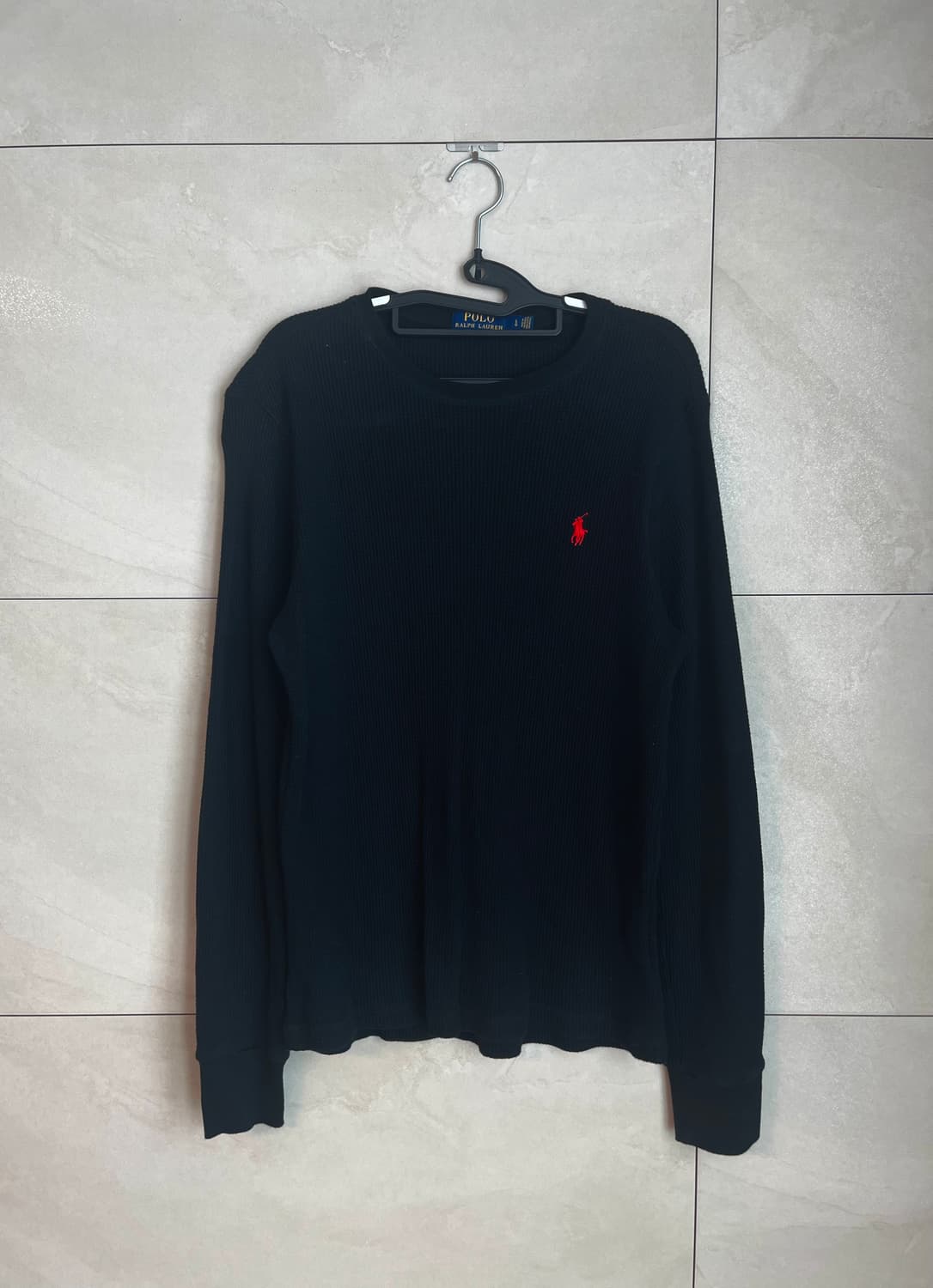 폴로 랄프로렌 블랙 와플 롱슬리브 니트 [L] 상품이미지1