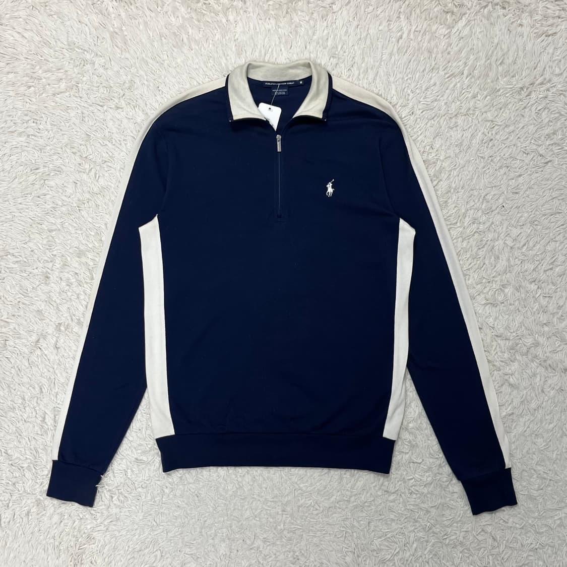 Polo  navy half-zip cotton knit 상품이미지4