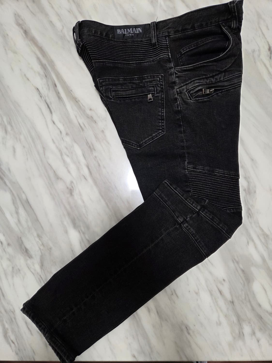 발망 블랙 바이커 데님팬츠 상품이미지4