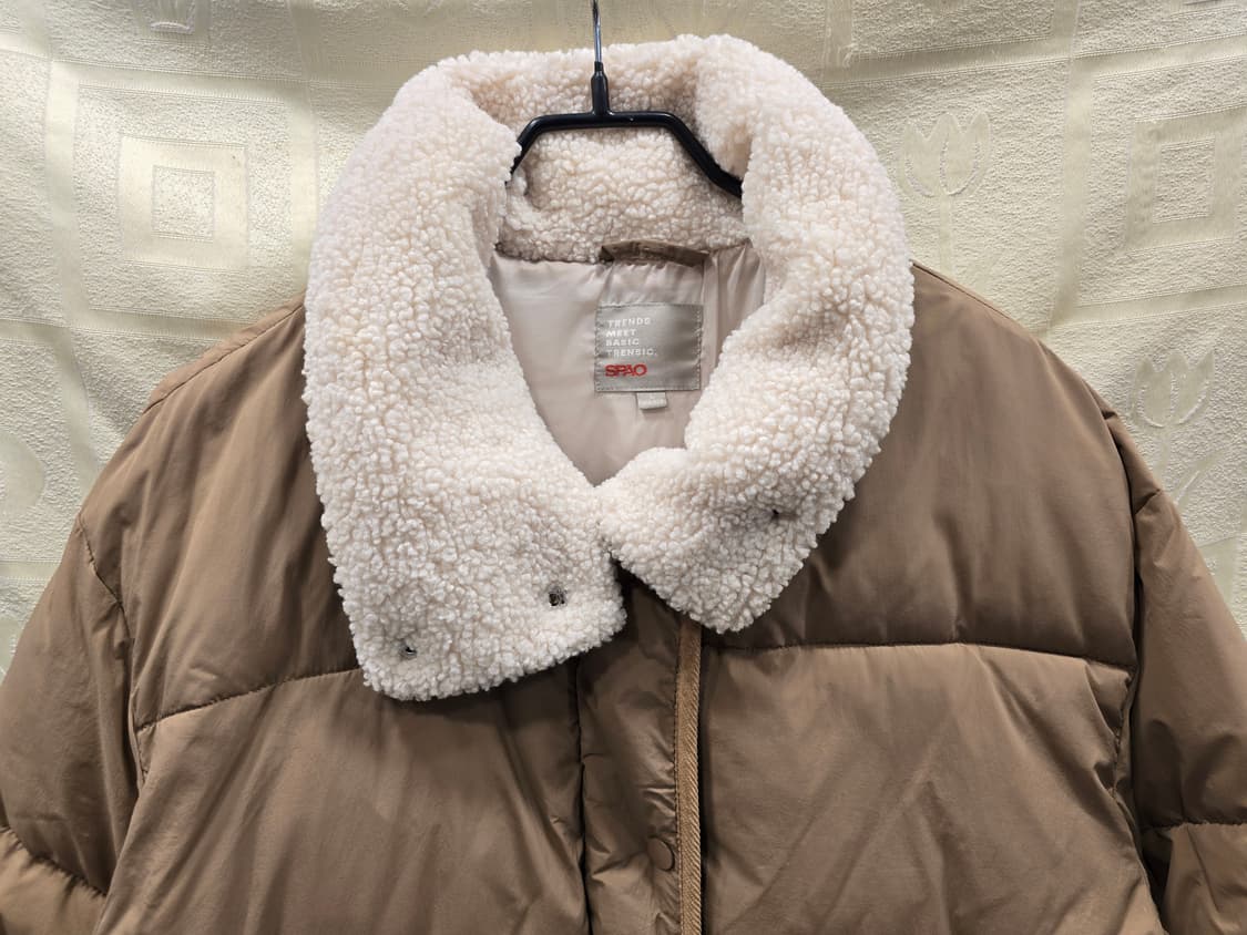 스파오 브라운 양털 카라 패딩 L(100) 상품이미지2