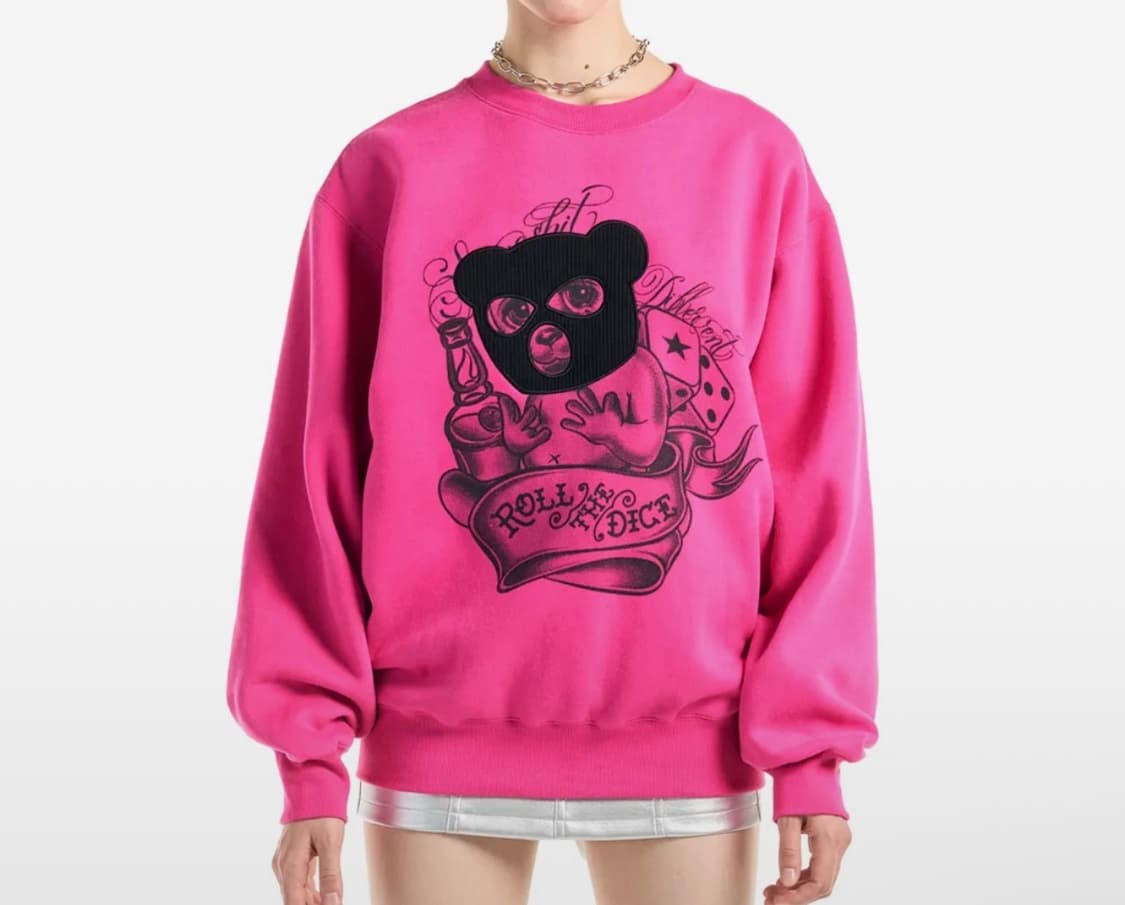 배디 맨투맨 Thief Bear Fleece Sweatshirt Pink 상품이미지1
