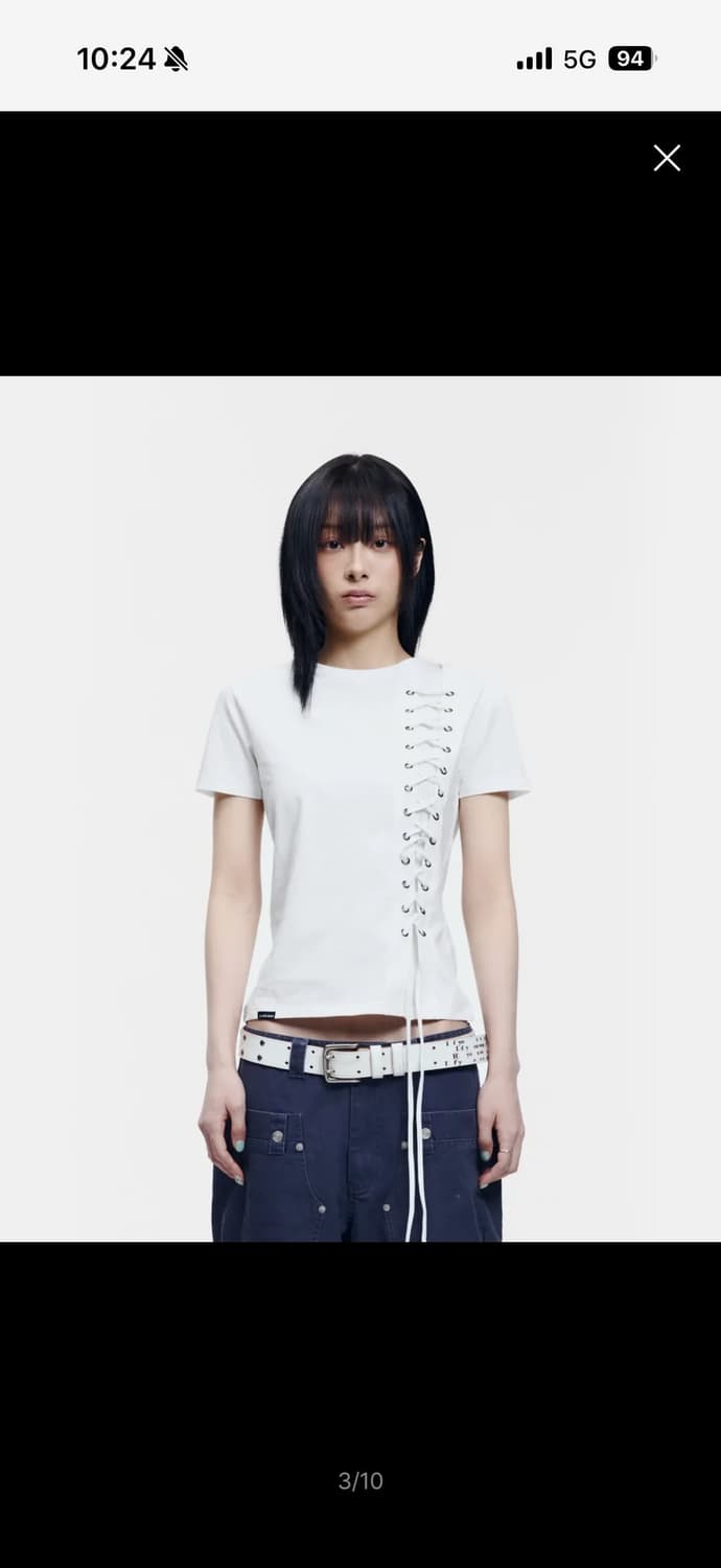 아캄 코르셋 아일렛 반팔티 상품이미지1