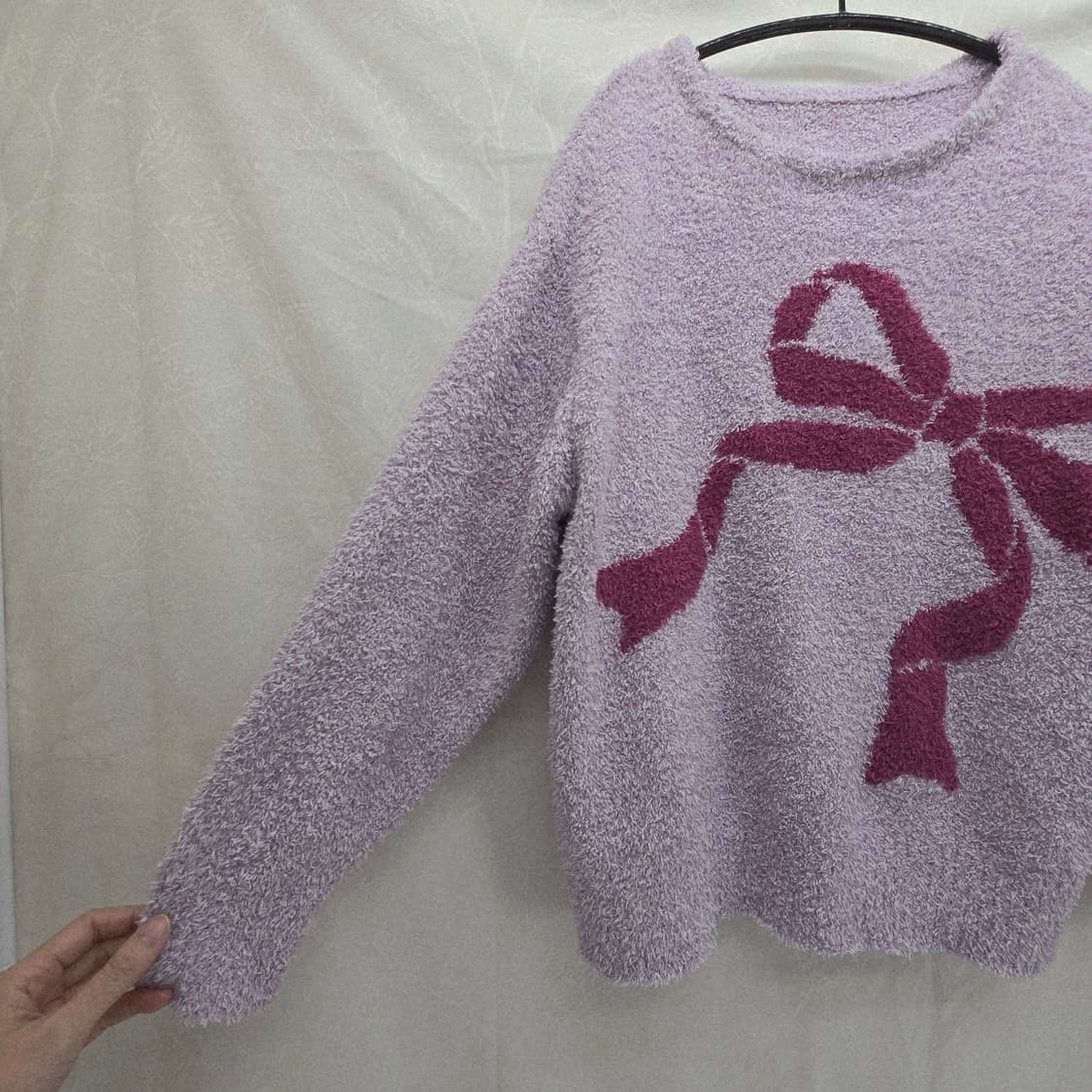 GU 퍼플 리본 털실 니트 스웨터 상품이미지2