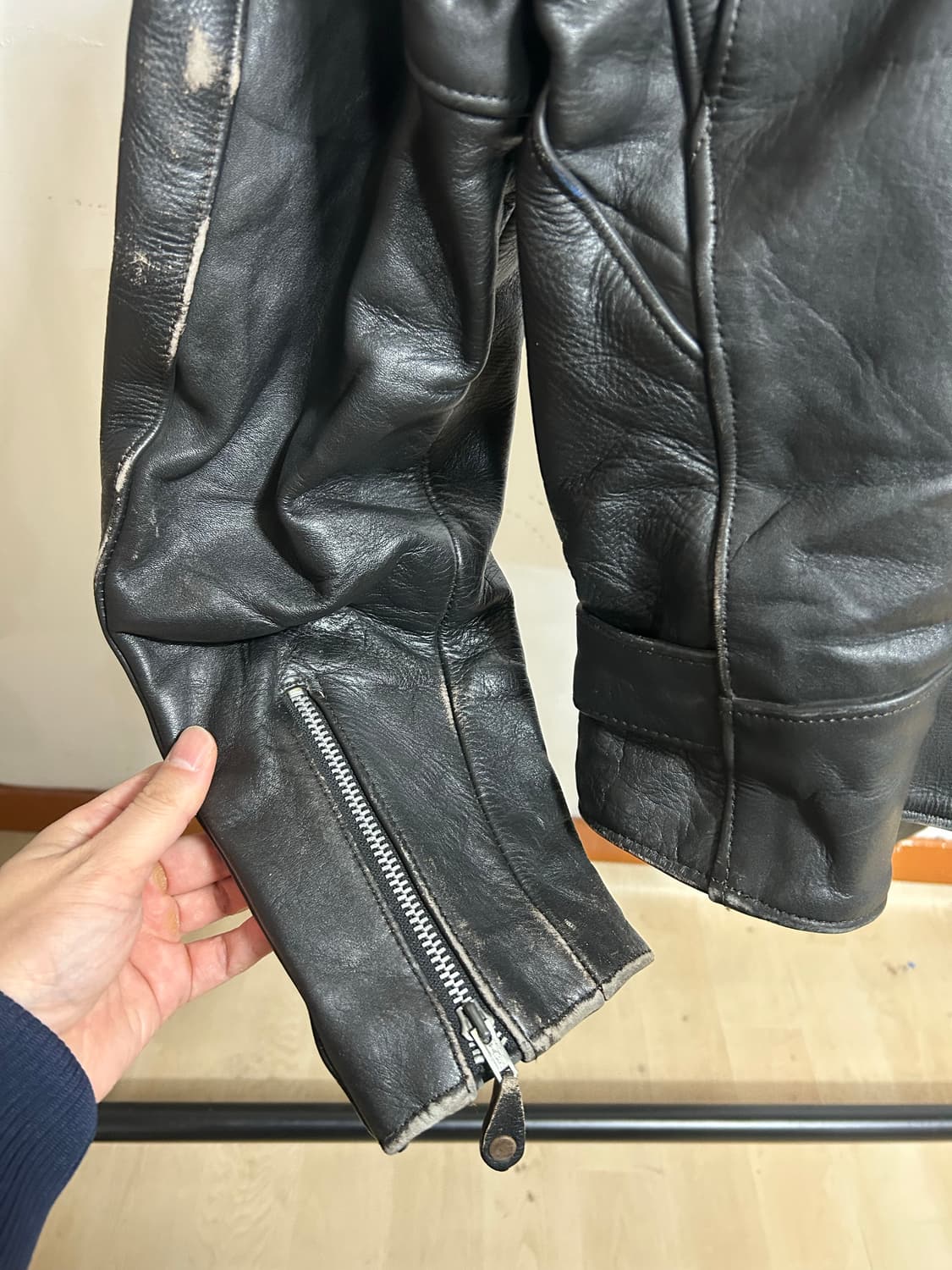 빈티지 레더 라이더 자켓 XL 상품이미지4