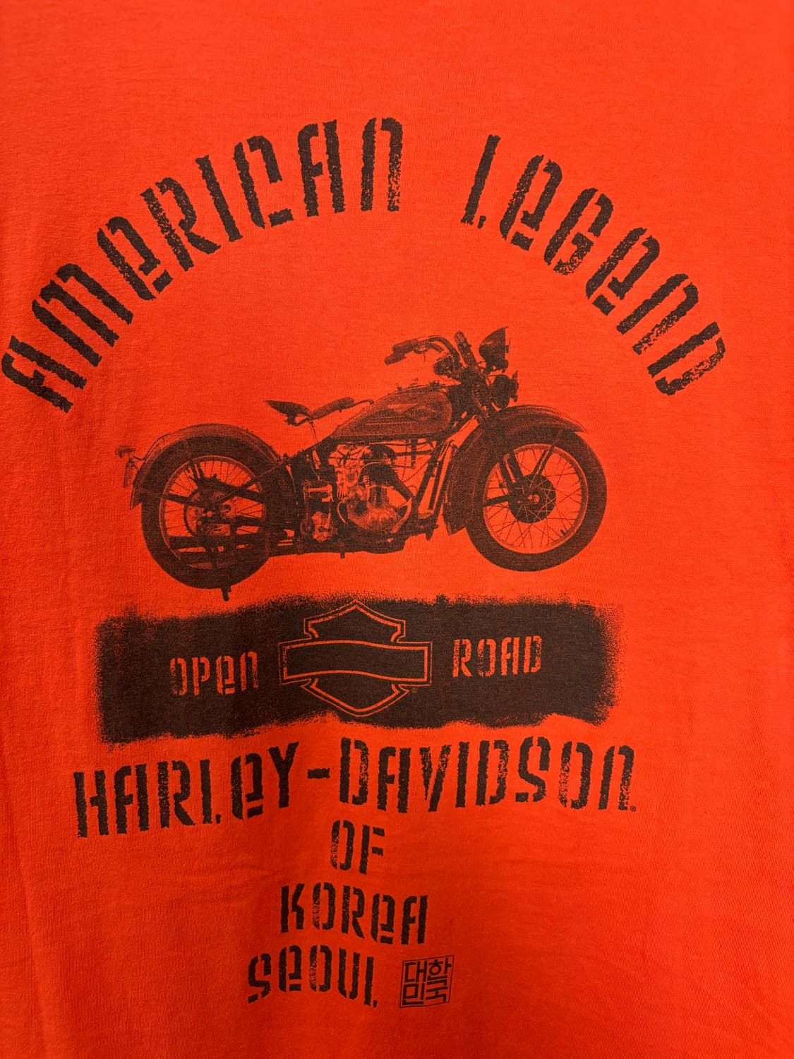 할리데이비슨 스컬 그래픽 오렌지 반팔 A3426 상품이미지6