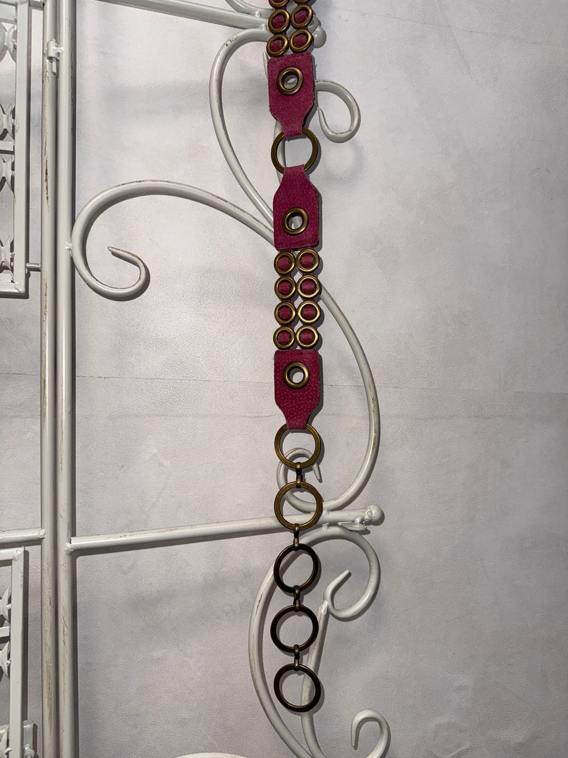 Cherry pink gold eyelet chain belt 상품이미지7
