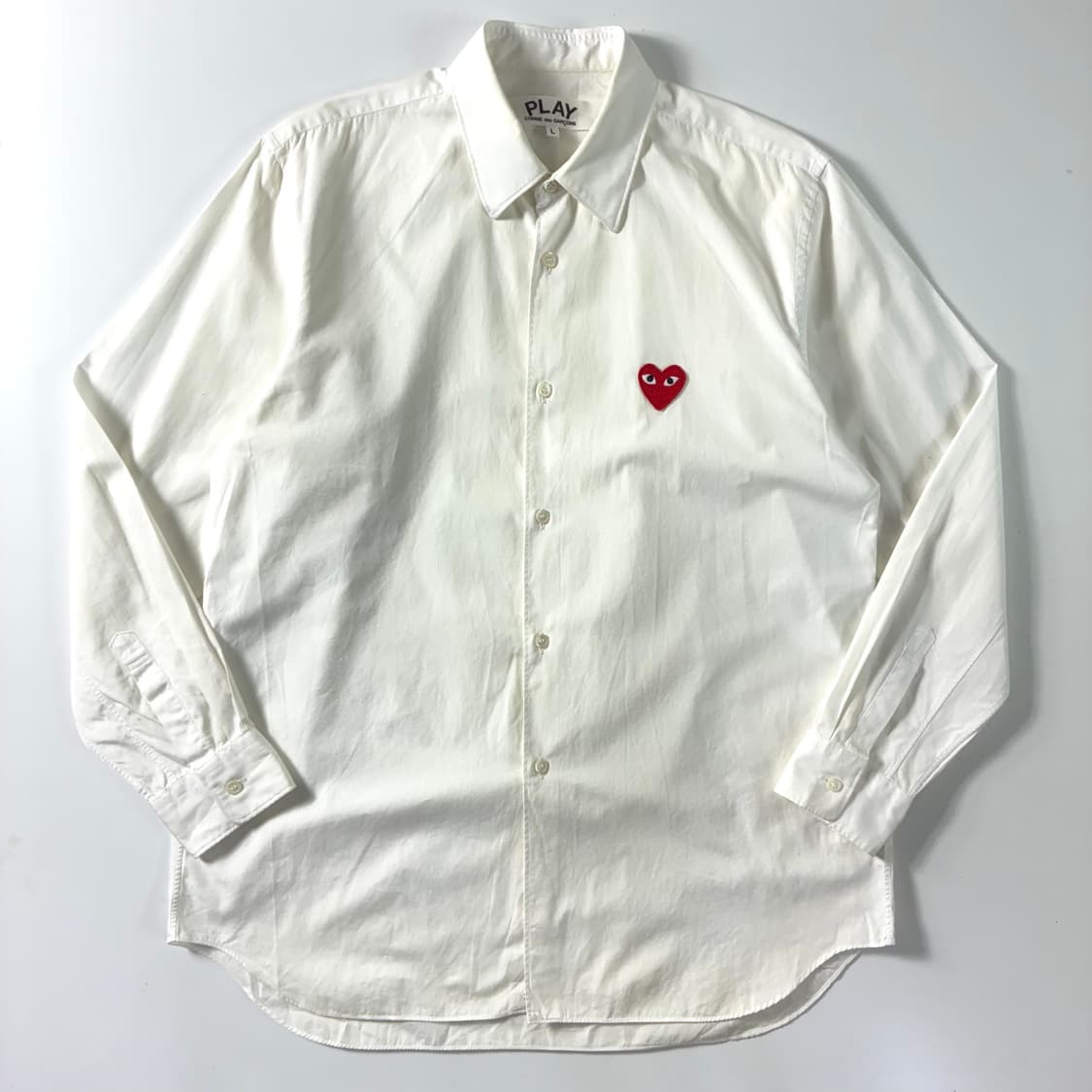Comme Des Garcons 꼼데가르송 레드 하트와펜 화이트 셔츠 상품이미지1