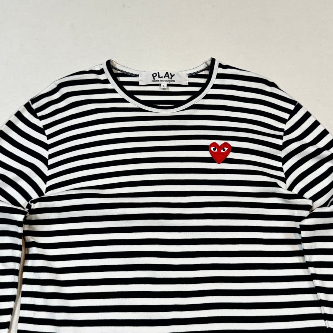 L) 꼼데가르송 플레이 스트라이프 롱슬리브 티셔츠 상품이미지3