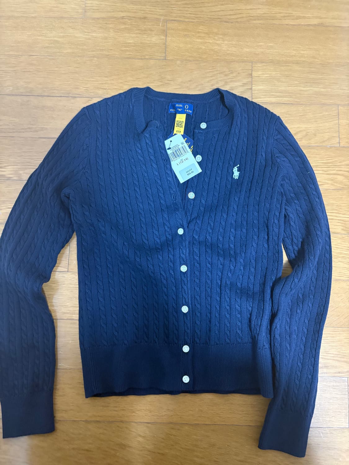 폴로 랄프 로렌 미니 케이블 코튼 가디건 상품이미지1