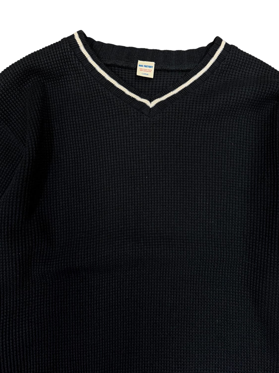 Vintage RAG FACTORY v-ncek waffle knit  상품이미지2