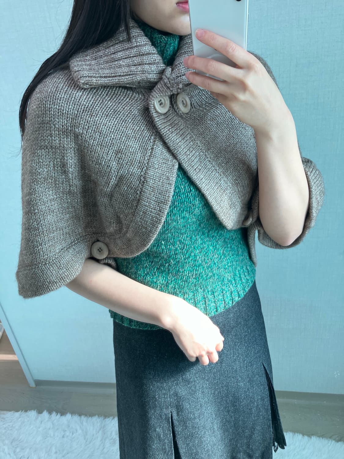 jpn vintage 브라운 케이프 y2k 스트릿 갸루 펑키  상품이미지3