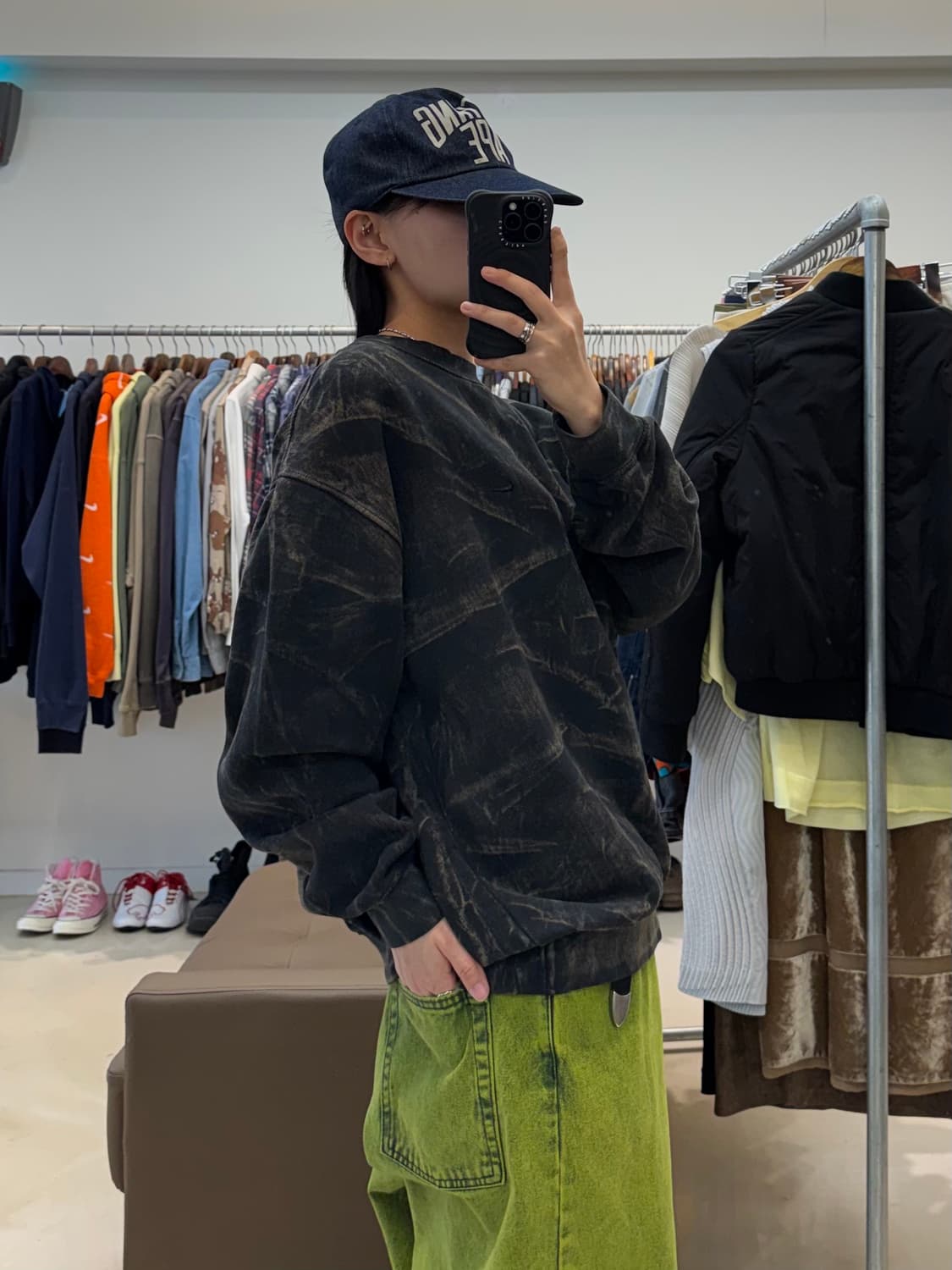 나이키 블리치 프린트 로고 맨투맨 상품이미지6