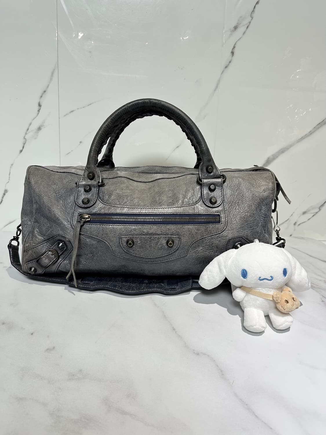 [A 정품] 발렌시아가 시티 모터백 트위기 블루그레이 상품이미지3