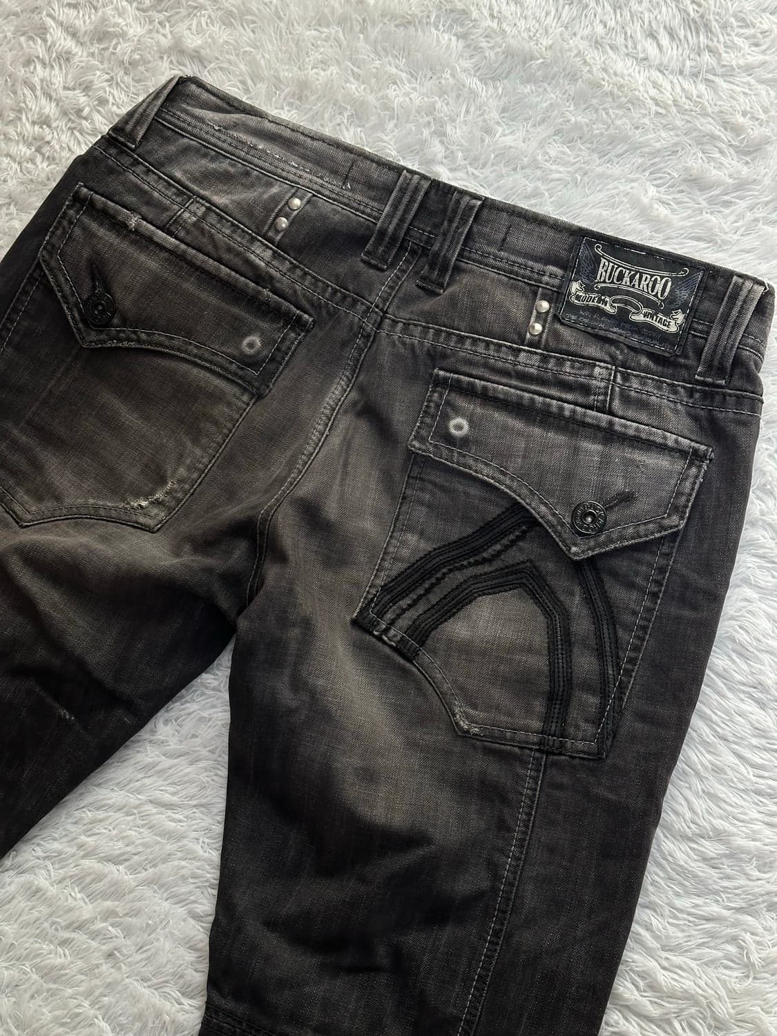 버커루 블랙 데님 바이커 팬츠 상품이미지3