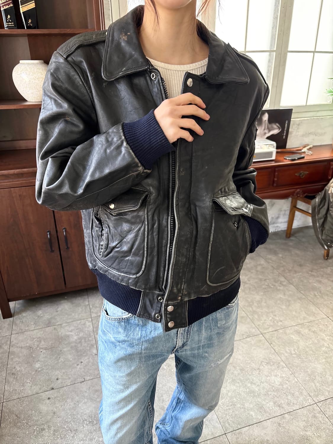 A-2 플라이트 레더 자켓 상품이미지2