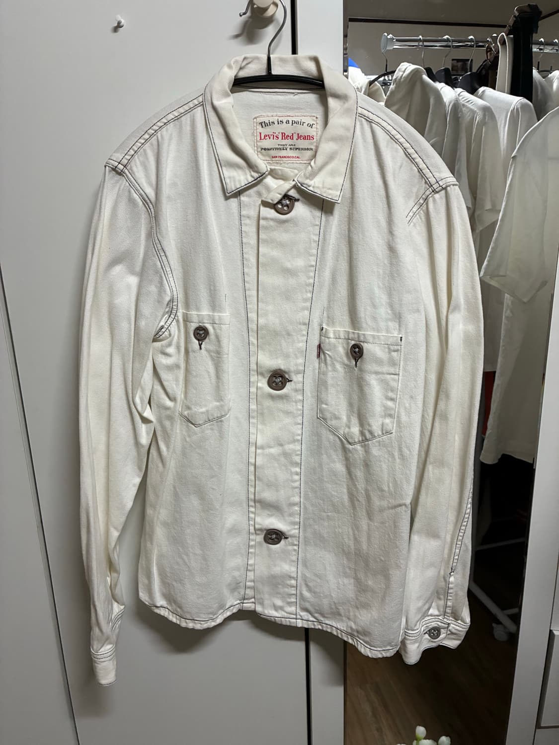 리바이스레드진 화이트 자켓 L/100 상품이미지1