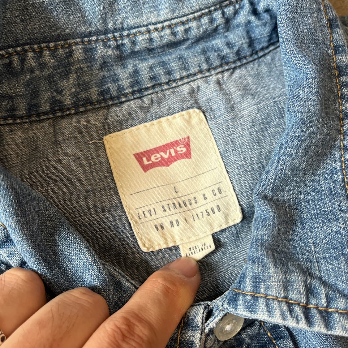 리바이스 정품 데님 긴팔 청 셔츠 상품이미지5