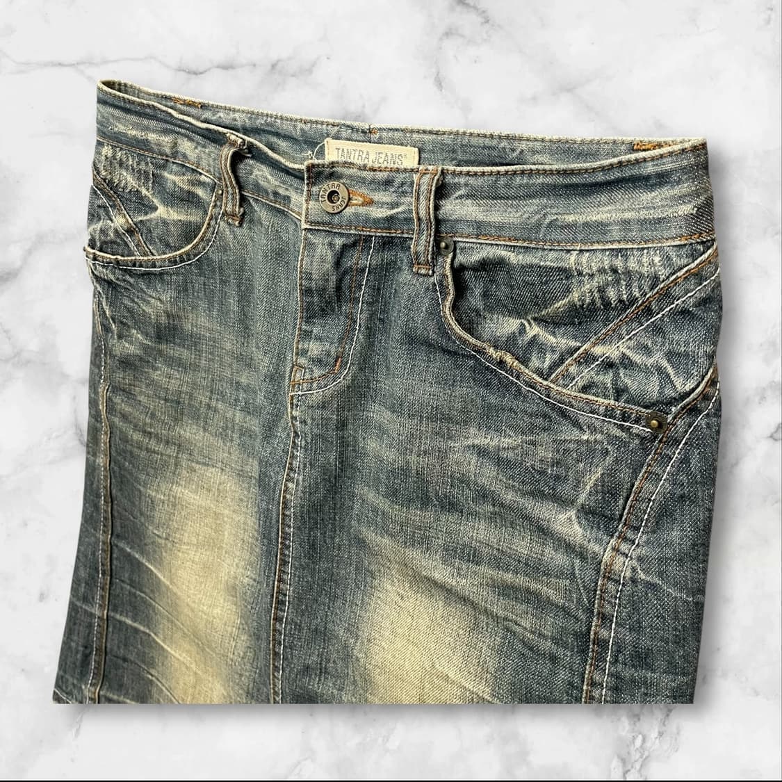 (32) 빈티지 워싱 데님 미디스커트 M 상품이미지3