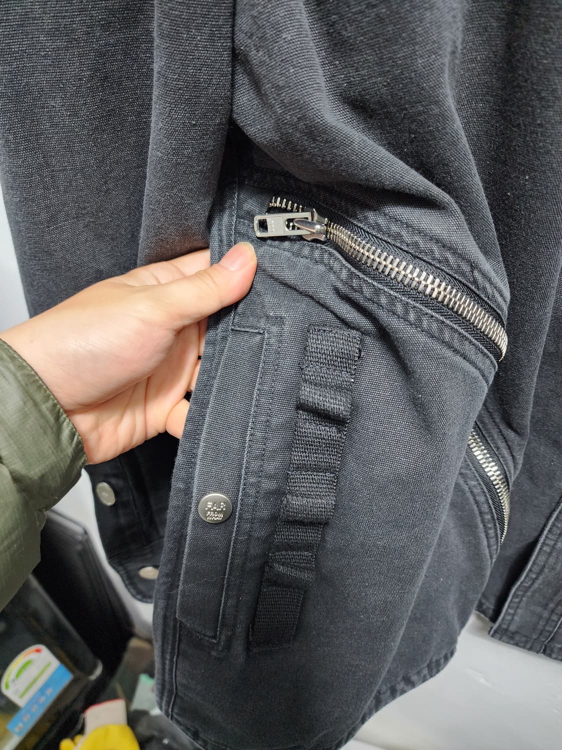 파프롬왓 파아카이브 흑청 커브 집업 데님자켓 상품이미지5