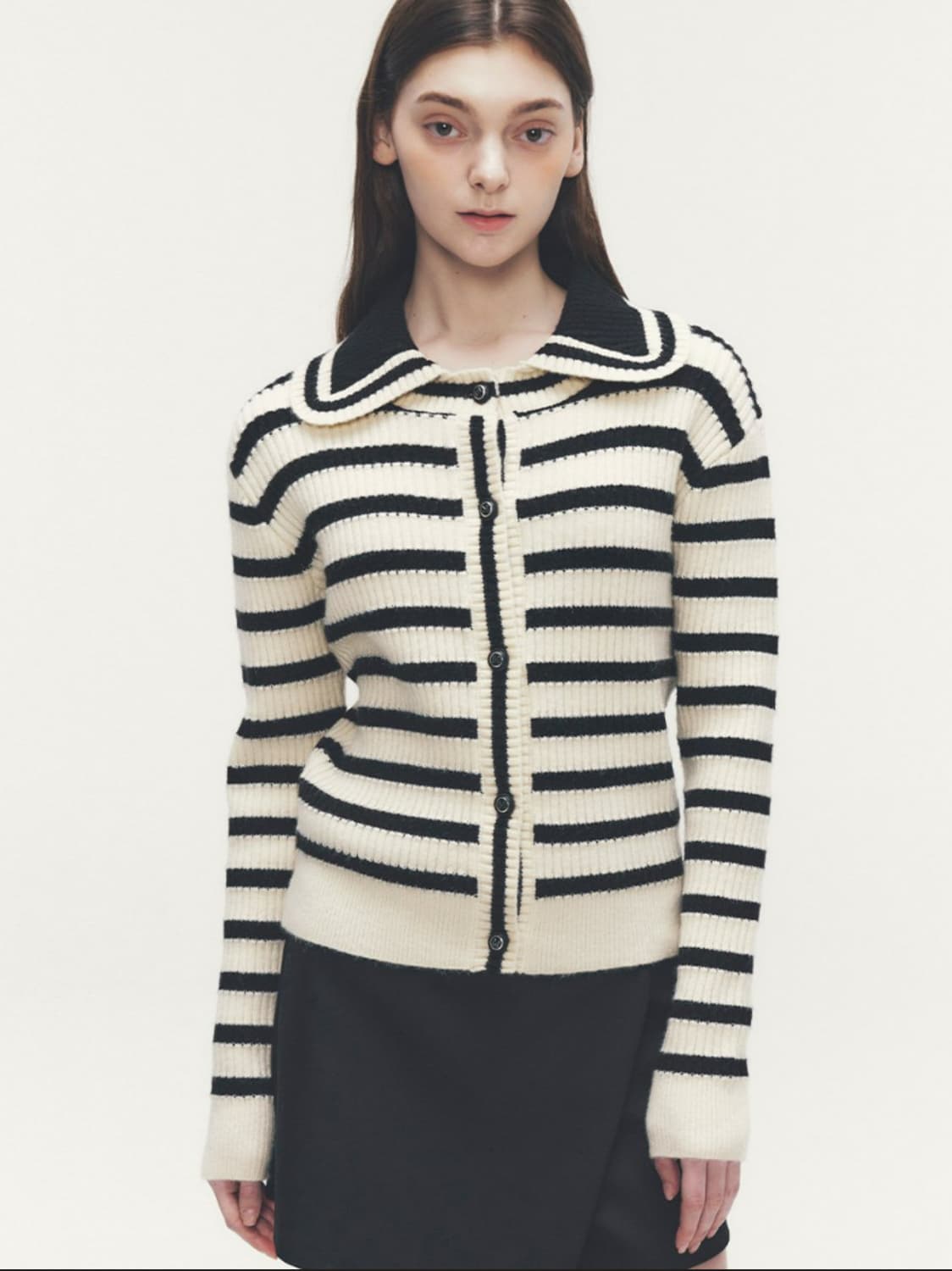 F) 마리끌레르 와이드 카라 스트라이프 가디건 상품이미지7